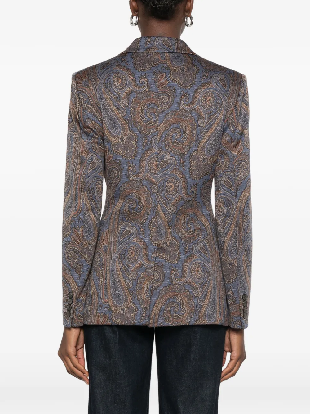 ETRO Jack met paisley-print en puntige revers Blauw