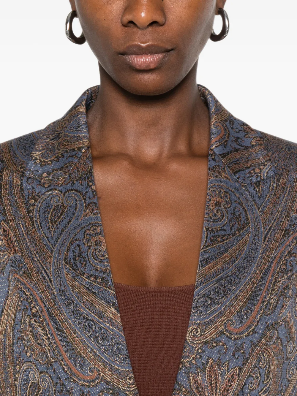 ETRO Jack met paisley-print en puntige revers Blauw