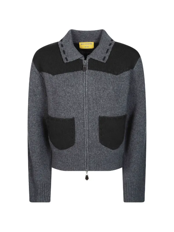 Guest In Residence Saddle Up! Panelled Knit Jacket in Grey