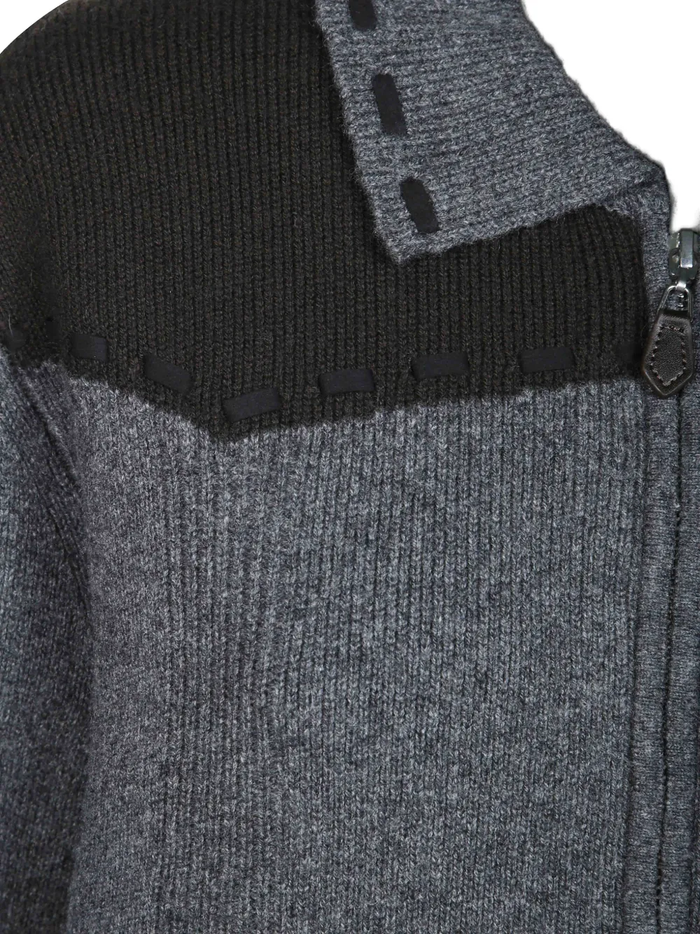 Guest In Residence Saddle Up! Panelled Knit Jacket in Grey, view 3