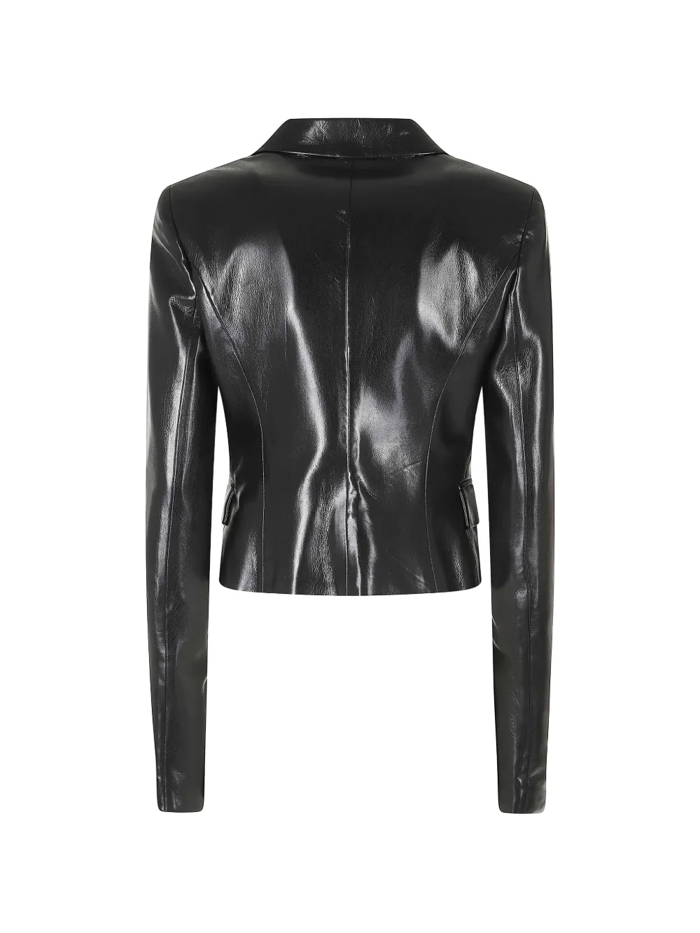 THE ANDAMANE Cropped jack met glanzende afwerking Zwart