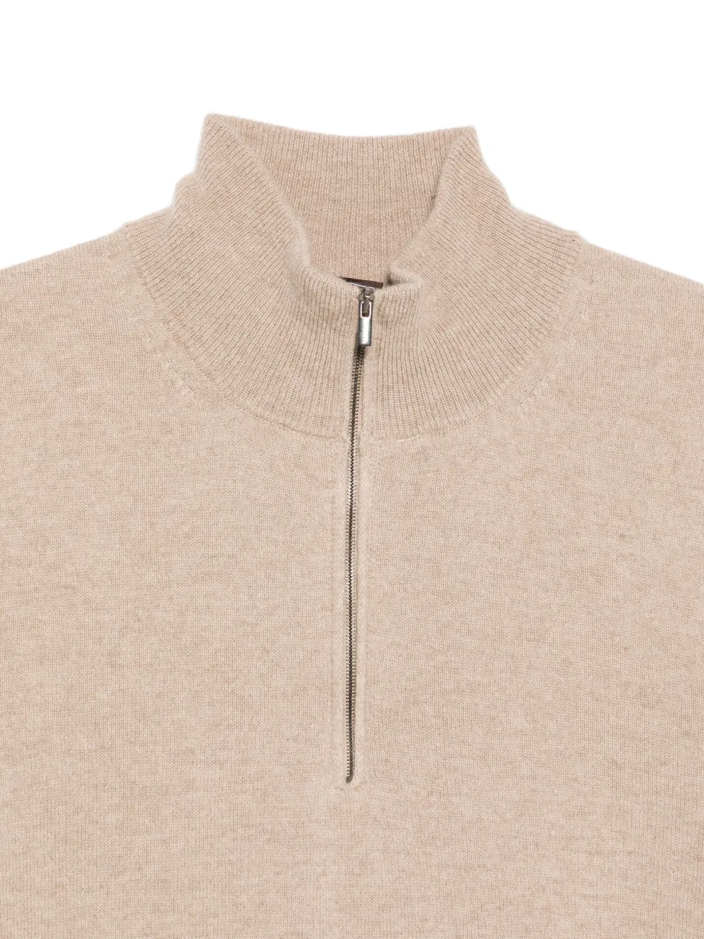 Peserico Gebreide trui met kwartrits Beige