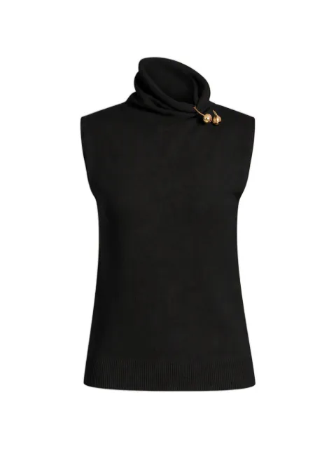 Alberta Ferretti button-detail turtleneck tank top
