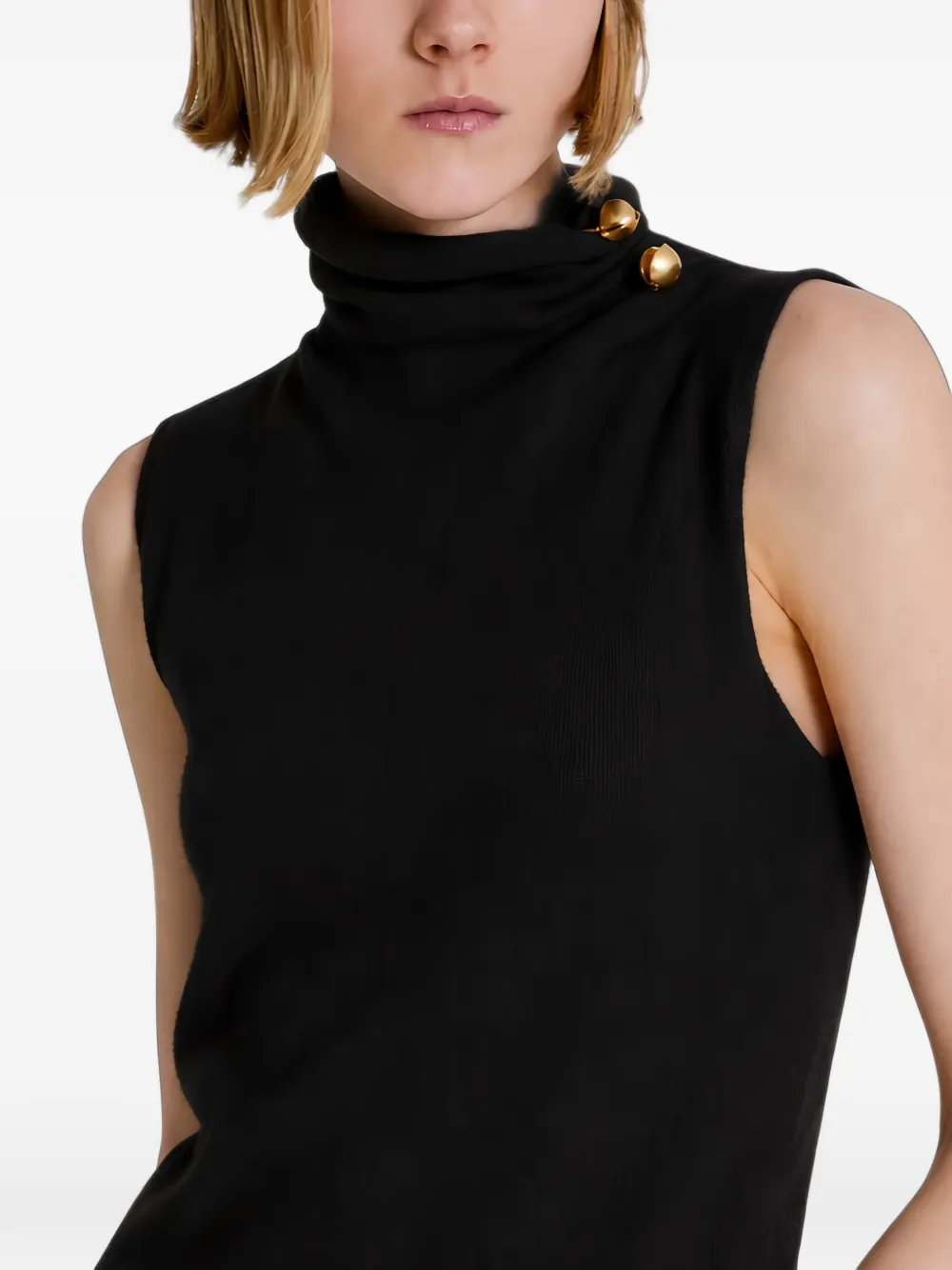 Alberta Ferretti Verfraaide top met hoge hals Zwart