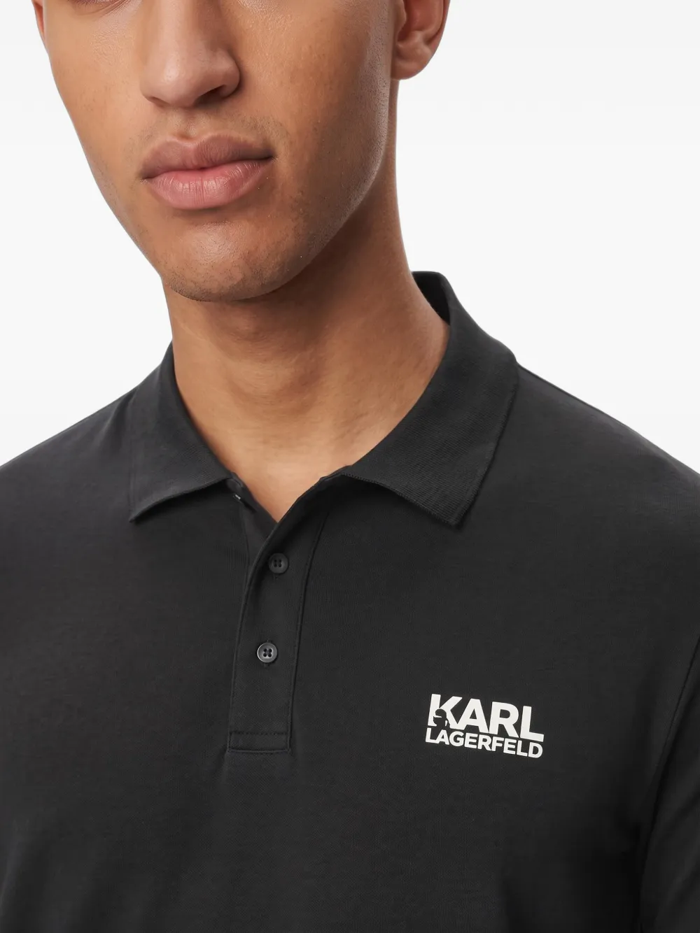 Karl Lagerfeld Poloshirt met logoprint Zwart