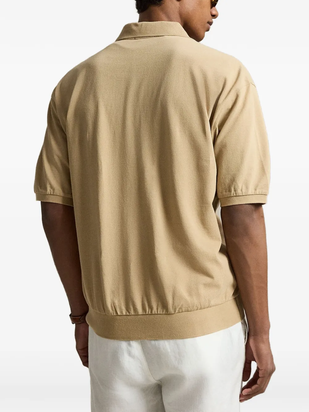 Polo Ralph Lauren Overhemd met geborduurd logo en geribbelde afwerking Beige