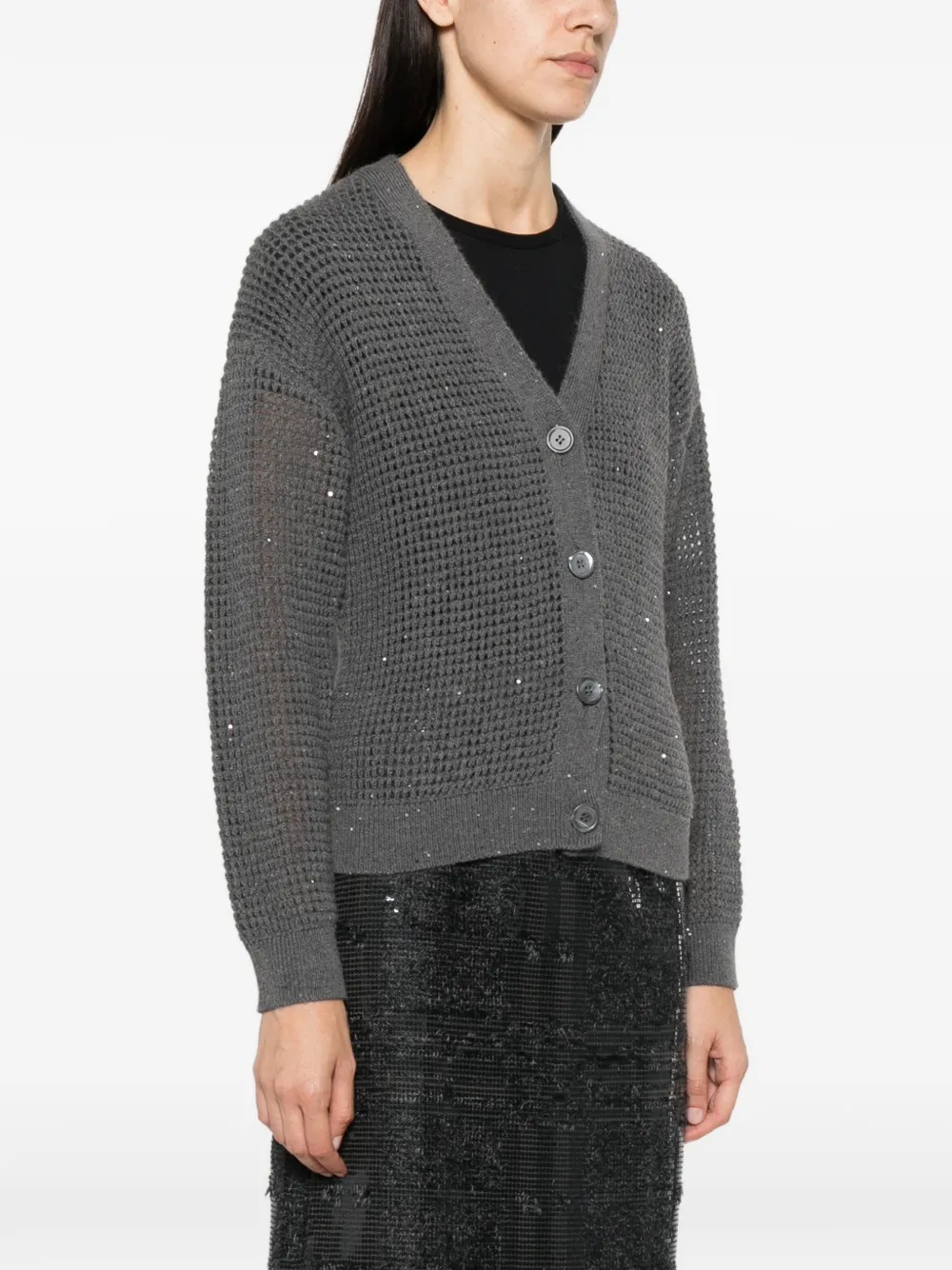 Peserico Vest met pailletten Grijs