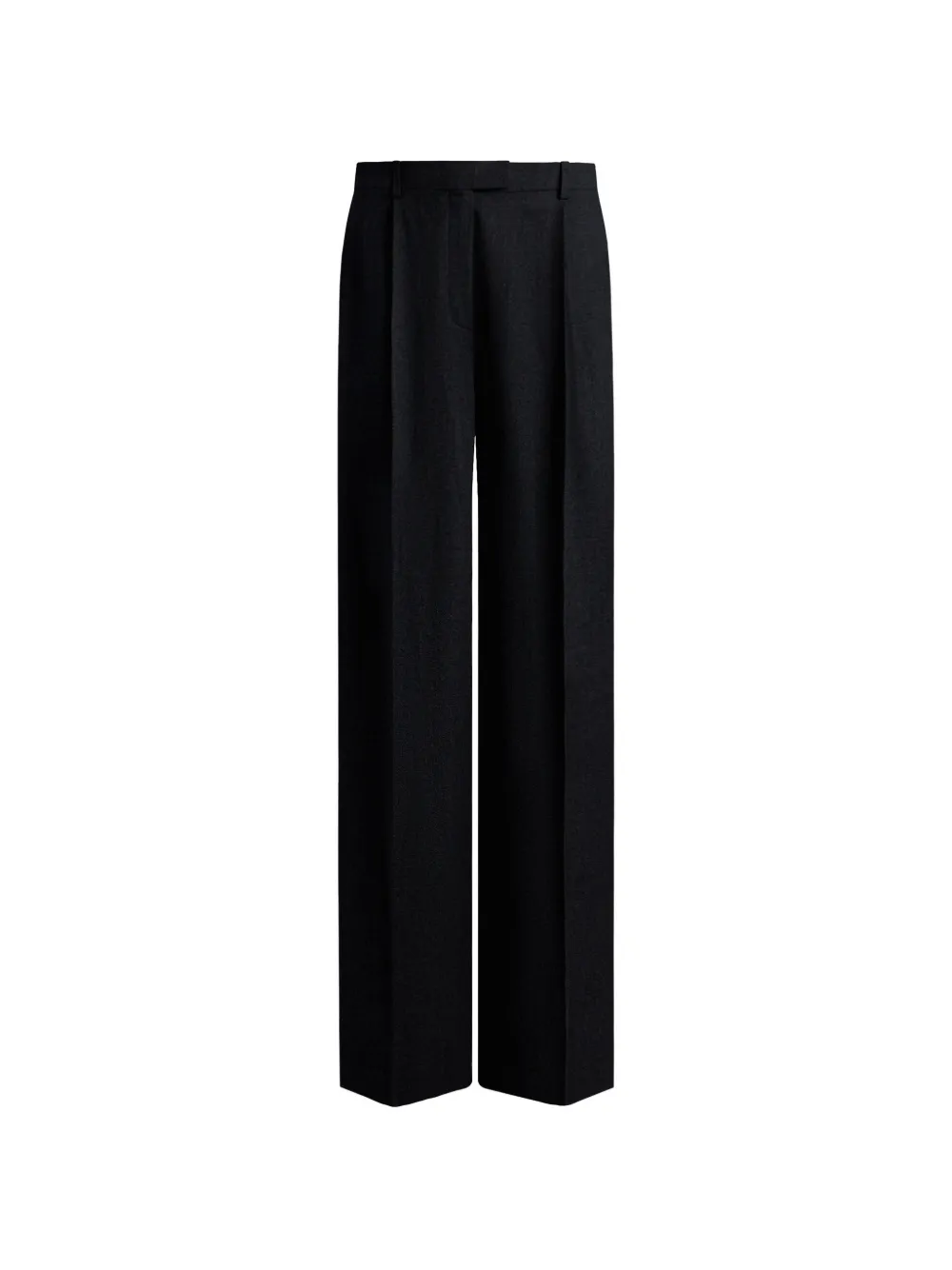 12 STOREEZ Pantaloni a gamba ampia con pieghe - Nero