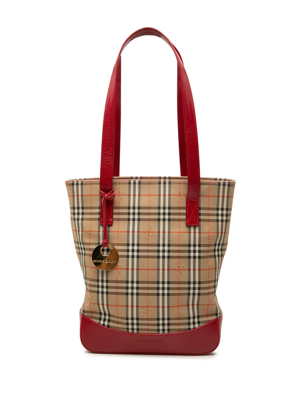 Burberry Pre-Owned Borsa tote in tela con motivo Haymarket Check 2000-2017 - Rosso