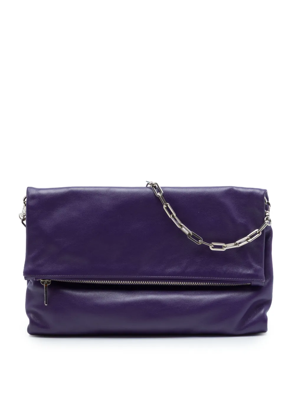 Prada Pre-Owned 2010-2026 Soft Fold Over Schultertasche aus Kalbsleder - Violett