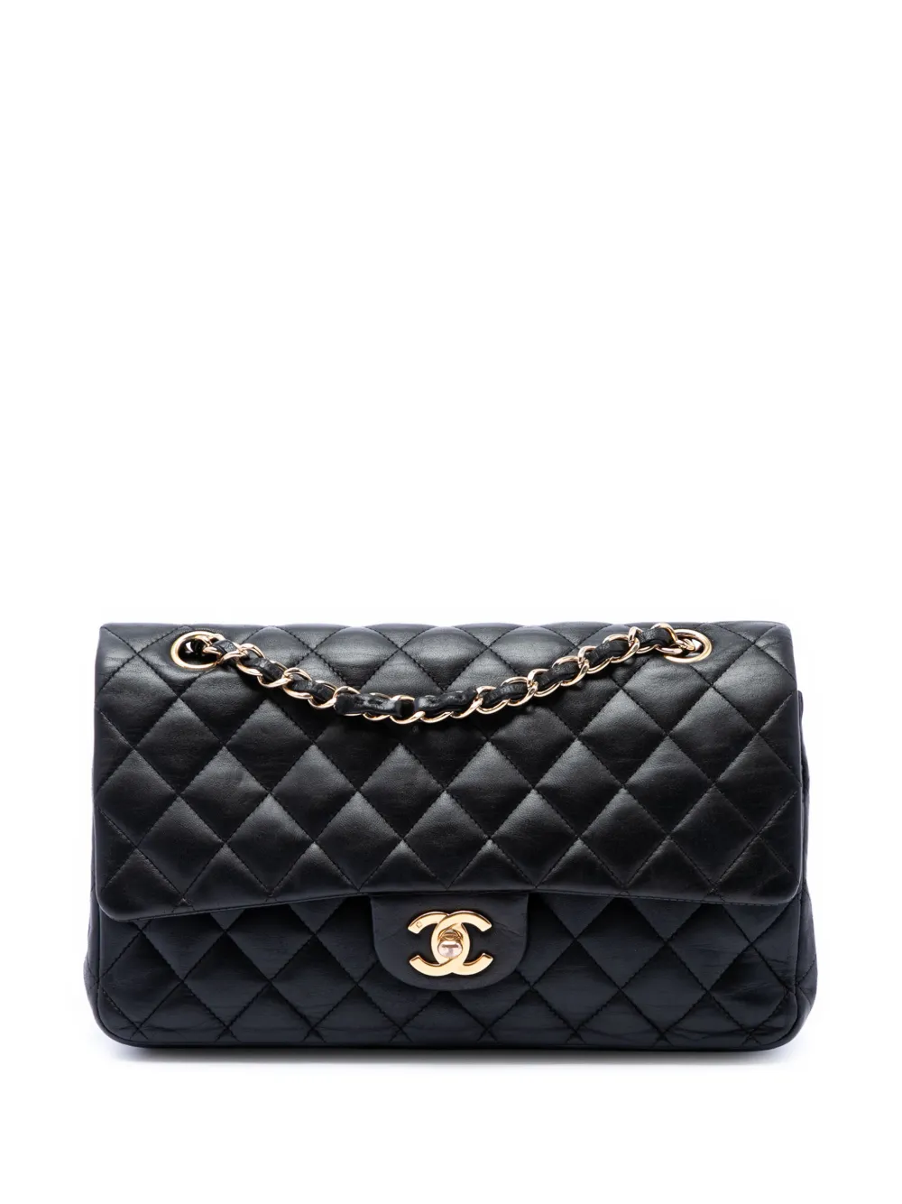 CHANEL Pre-Owned 2008-2009 Medium Classic Lambskin Double Flap shoulder bag - Black