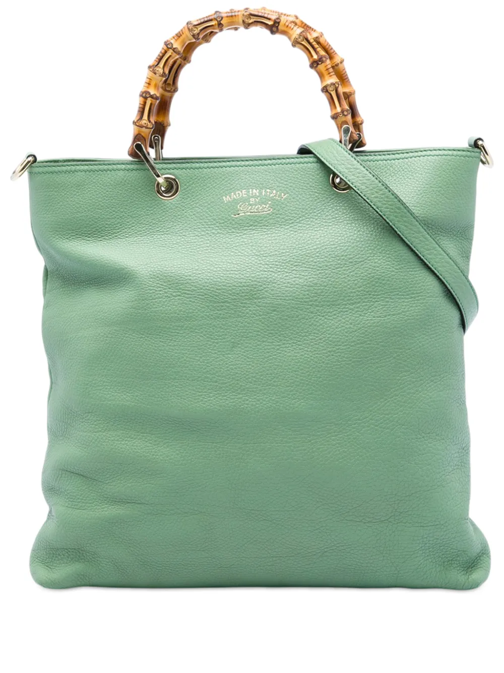 Gucci Pre-Owned 2016-2026 kleine Bamboo Satchel-Tasche aus Kalbsleder - Grün