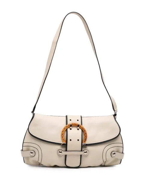 Ferragamo Pre-Owned 2000-2020 Leather Gancini Flap shoulder bag