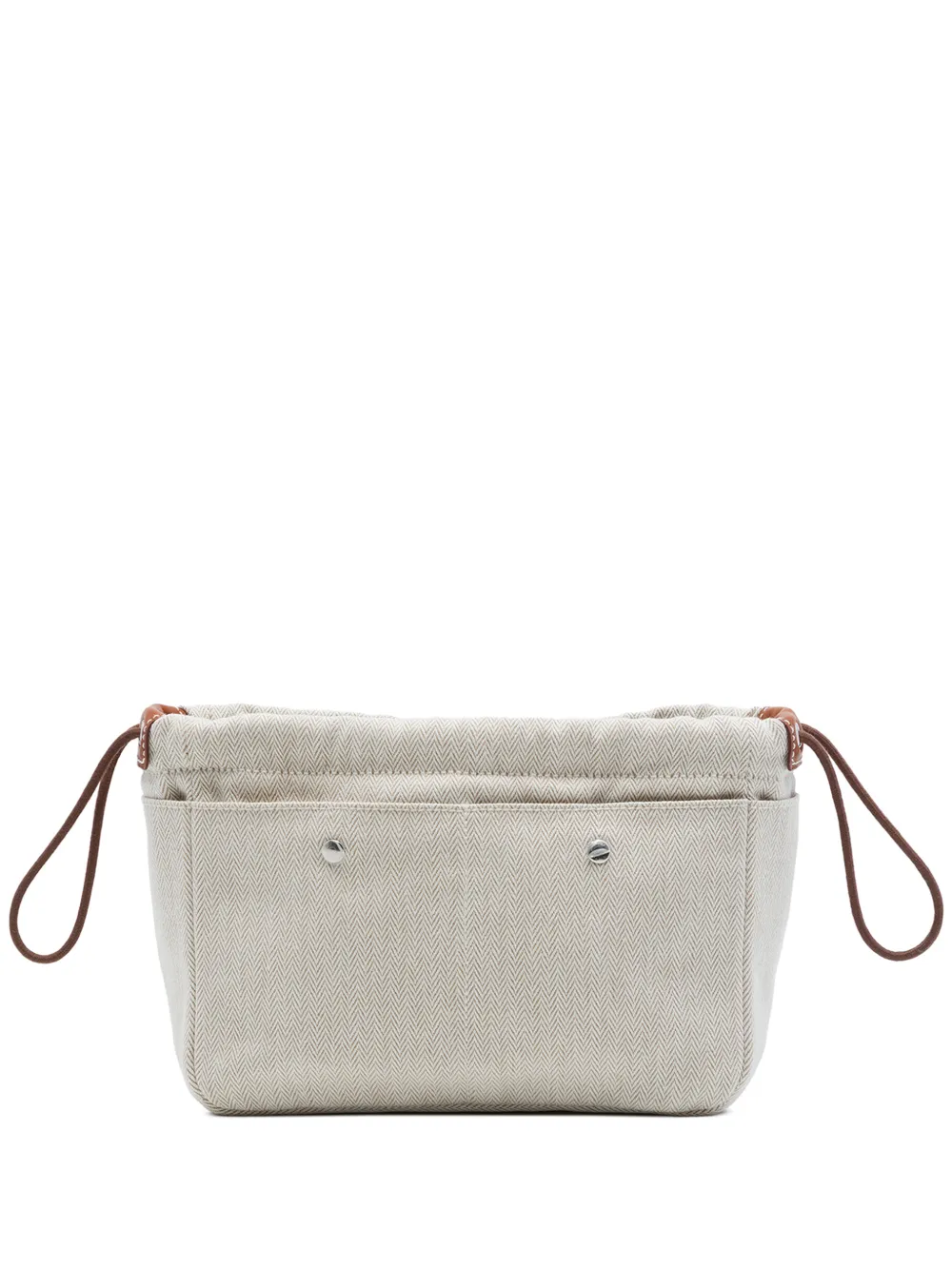 Hermès Pre-Owned 2023 Barenia Fourbi Clutch aus Canvas 20cm - Braun