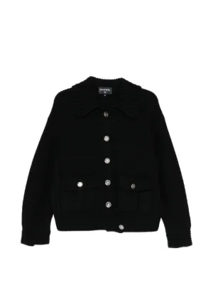 CHANEL Pre-Owned ココマーク フェザーカーディガン | ブラック