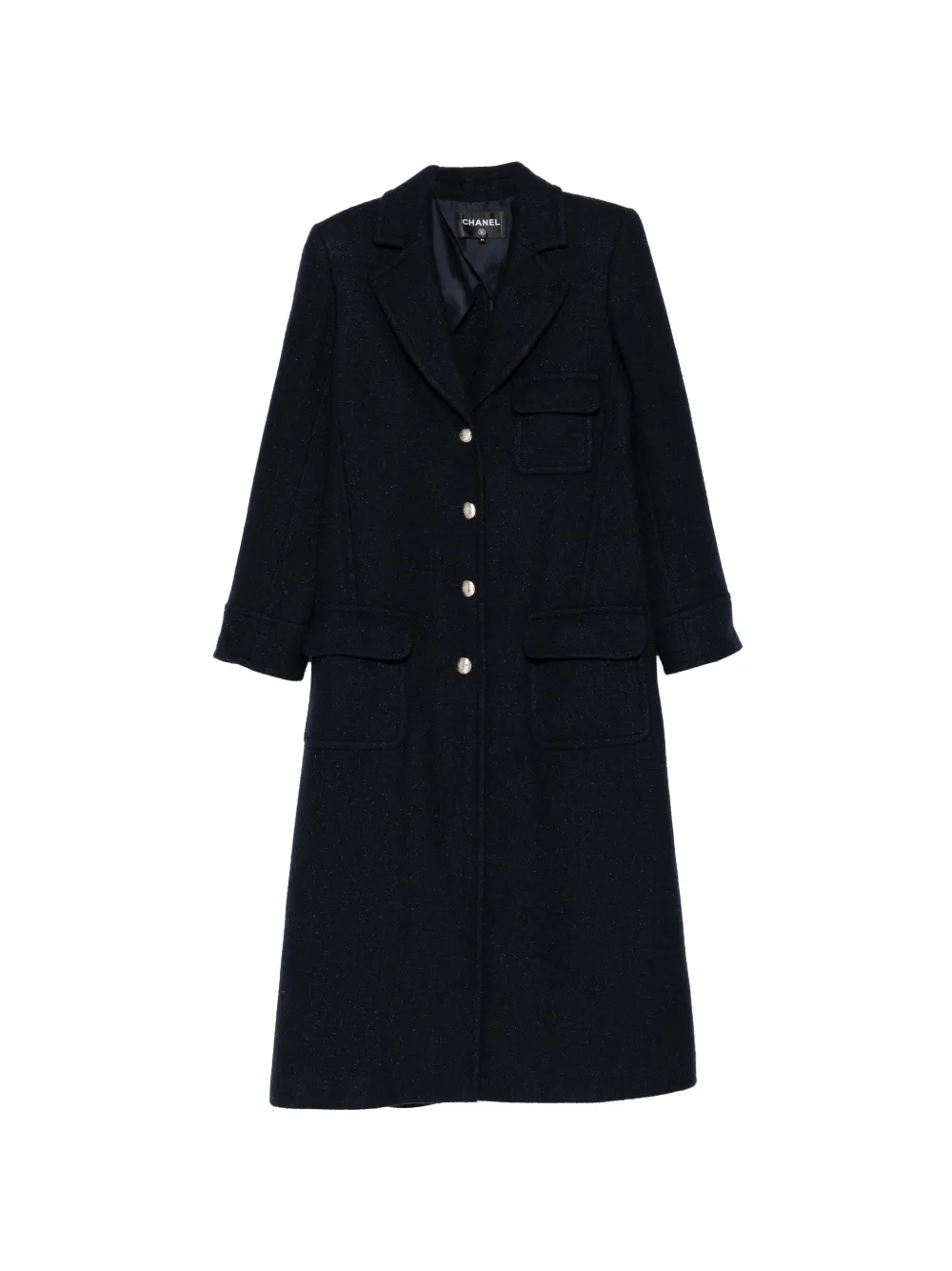 CHANEL Pre-Owned CC-button coat - Blu