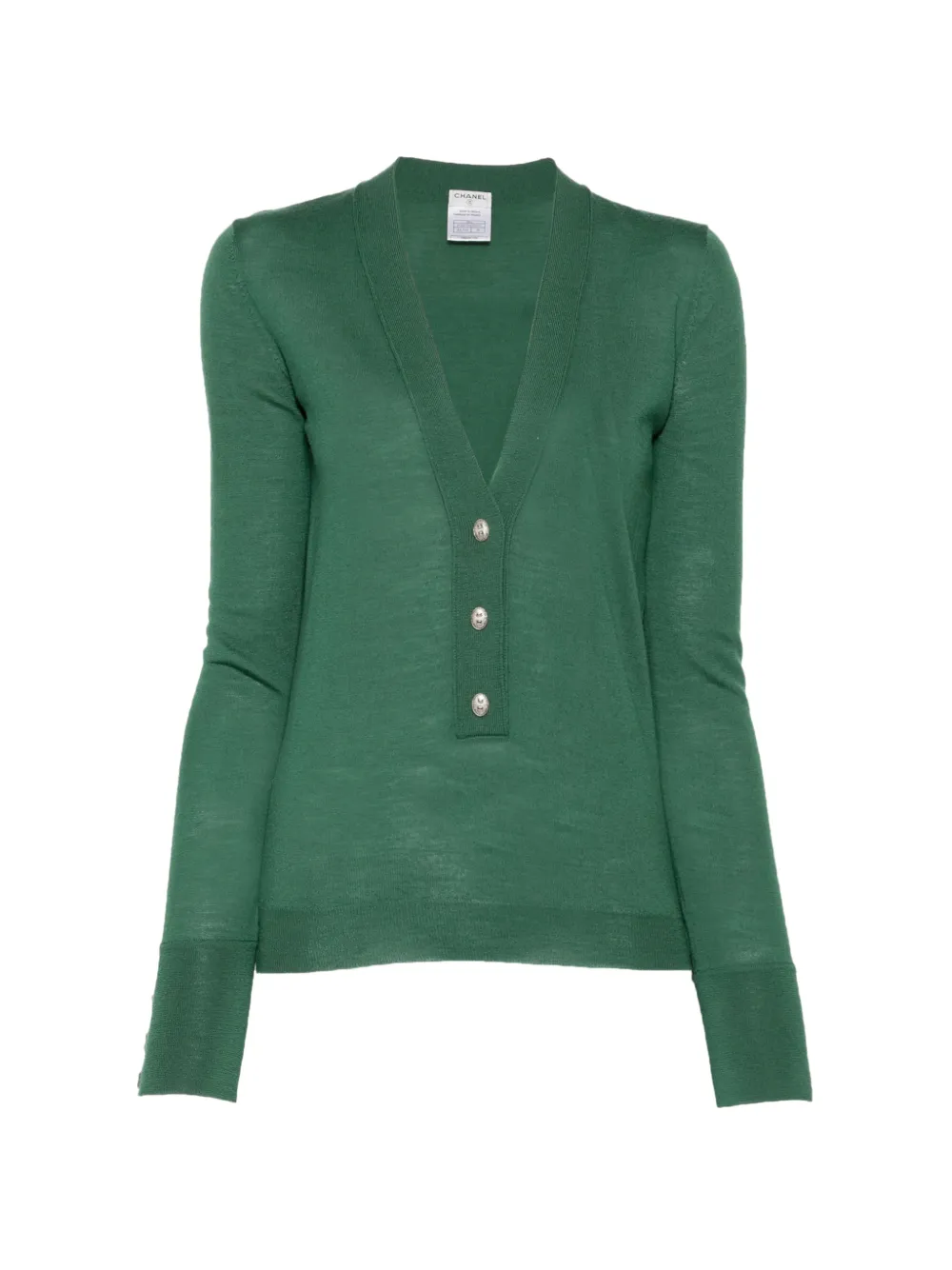 CHANEL Pre-Owned CC-button cardigan - Grün