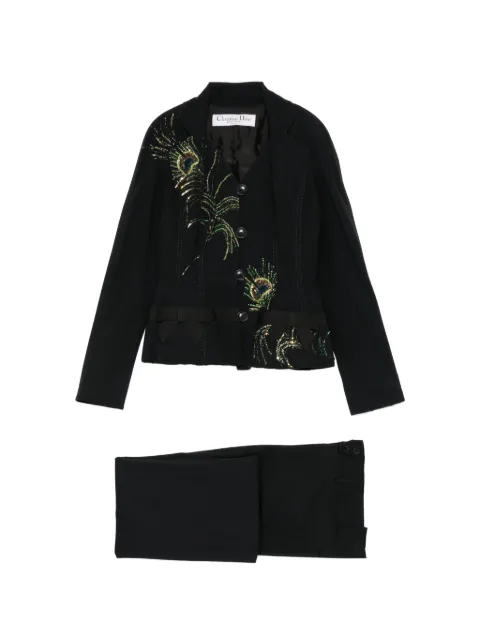 Christian Dior Pre-Owned peacock-embellished tailored suit