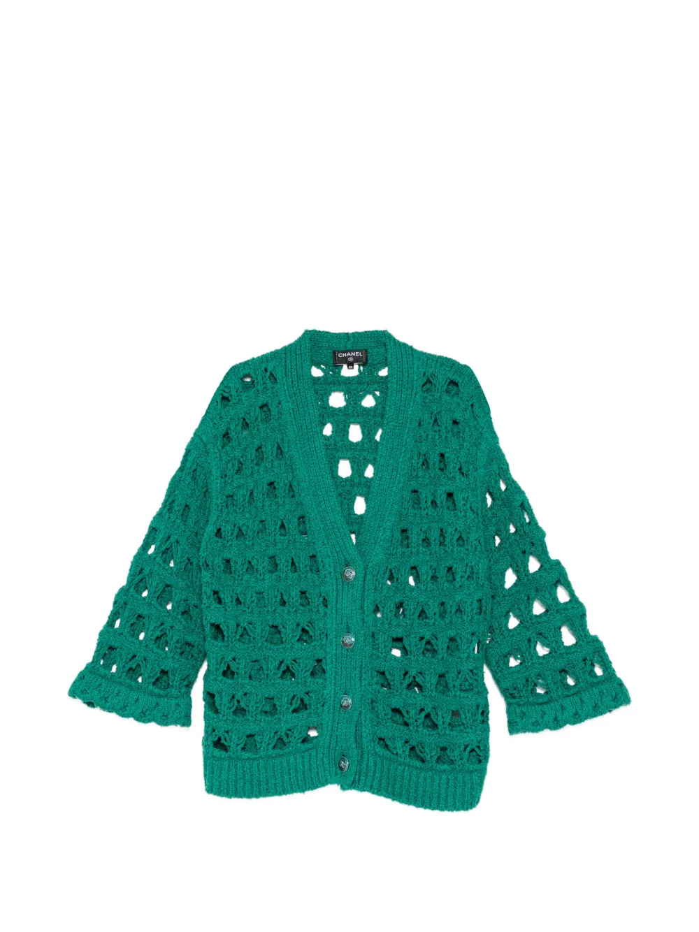 CHANEL Pre-Owned 2025 CC-logo button cardigan - Verde
