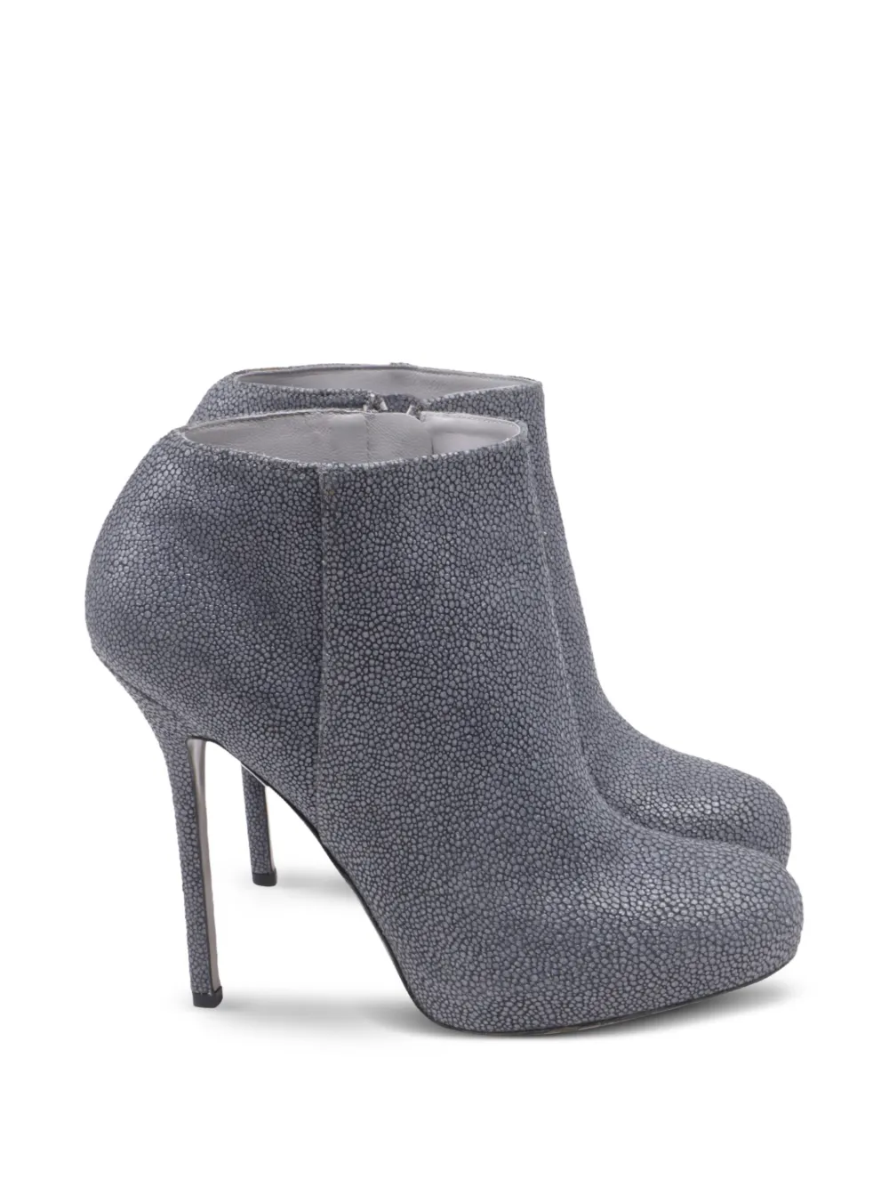 Sergio Rossi Vintage shagreen-effect ankle boots - Grau
