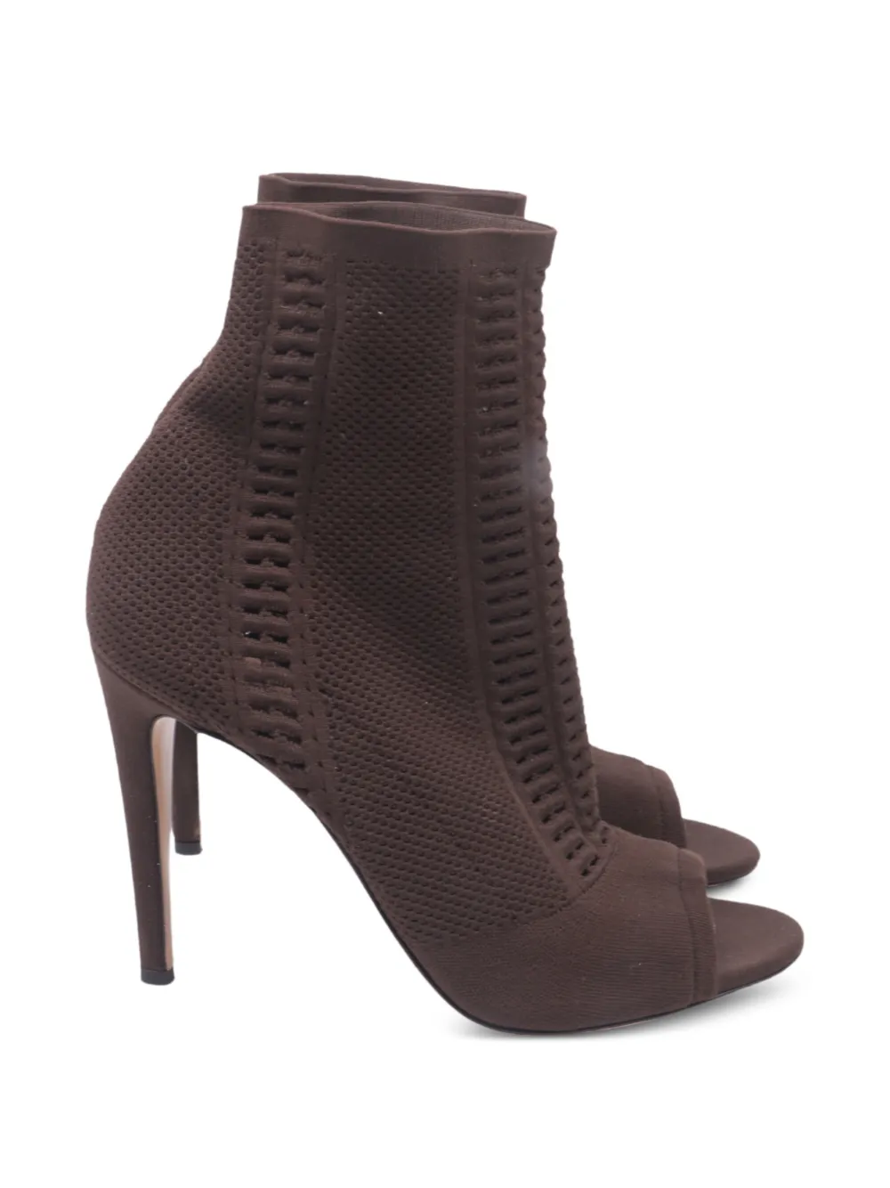 Gianvito Rossi Vires stretch-knit ankle boots - Marrone