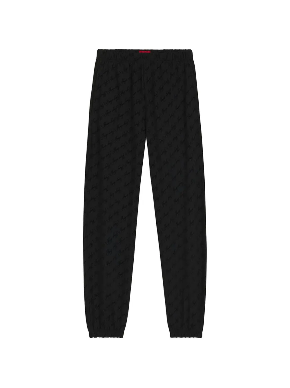 HUGO Flokky relaxed-fit tracksuit bottoms with flocked-logo print - Schwarz