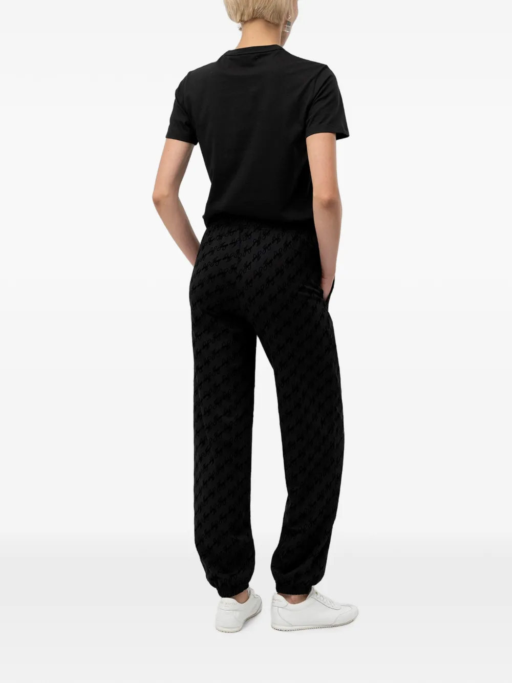 HUGO Flokky ruimvallende trainingsbroek met logo-print Zwart