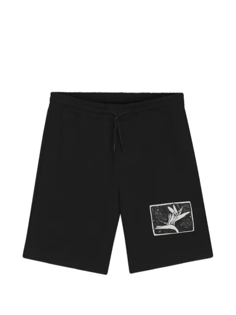 HUGO Darispan cotton-terry shorts with artwork-patch