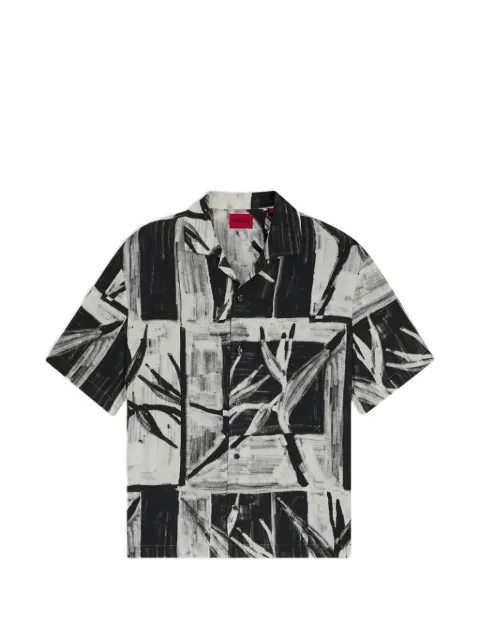 HUGO floral-print short-sleeve shirt