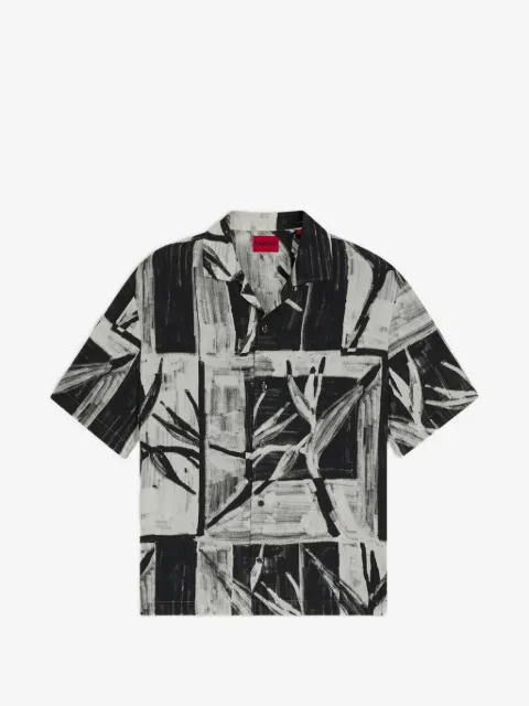 HUGO floral-print short-sleeve shirt