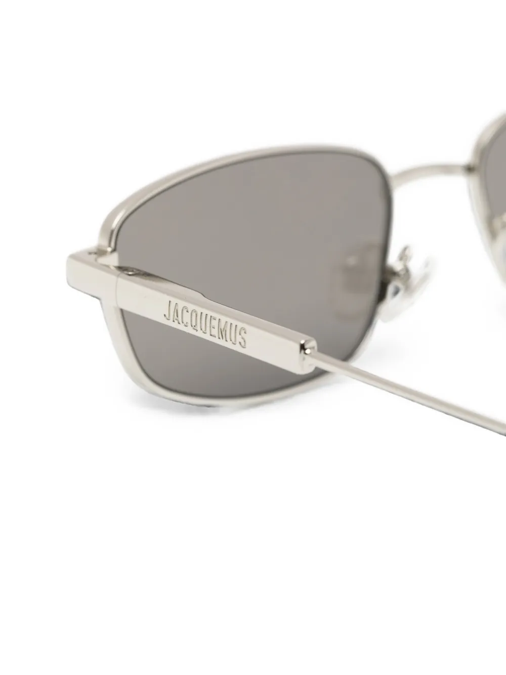 Jacquemus Zonnebril met rechthoekig montuur Zilver