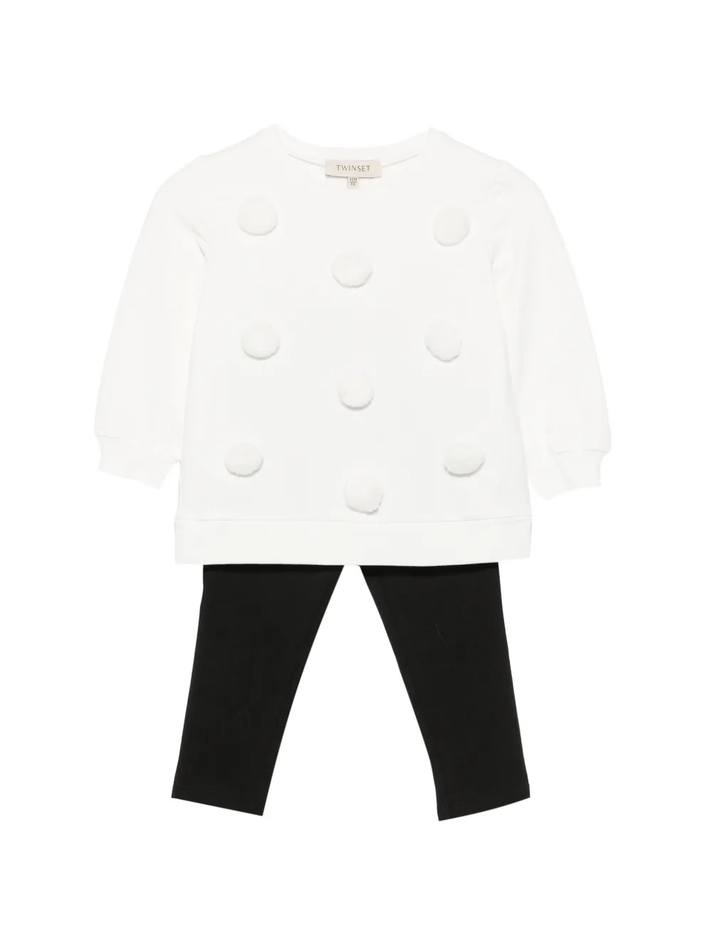TWINSET Kids pom-pom tracksuit set - Bianco