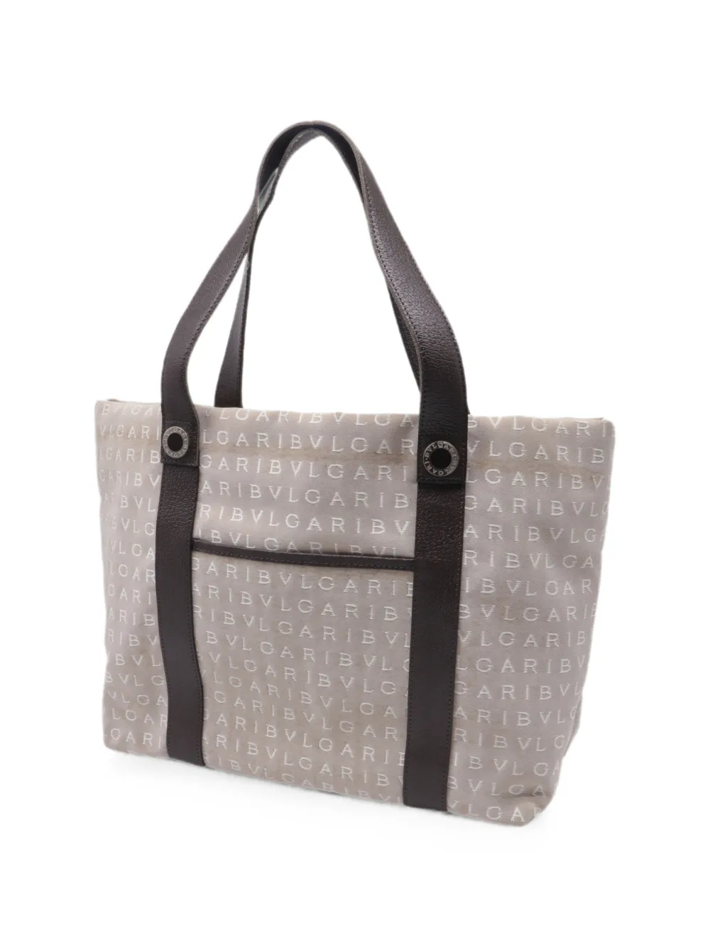 Pre-owned Bvlgari 2000-2010s Logo Mania Tote Bag In 中性色
