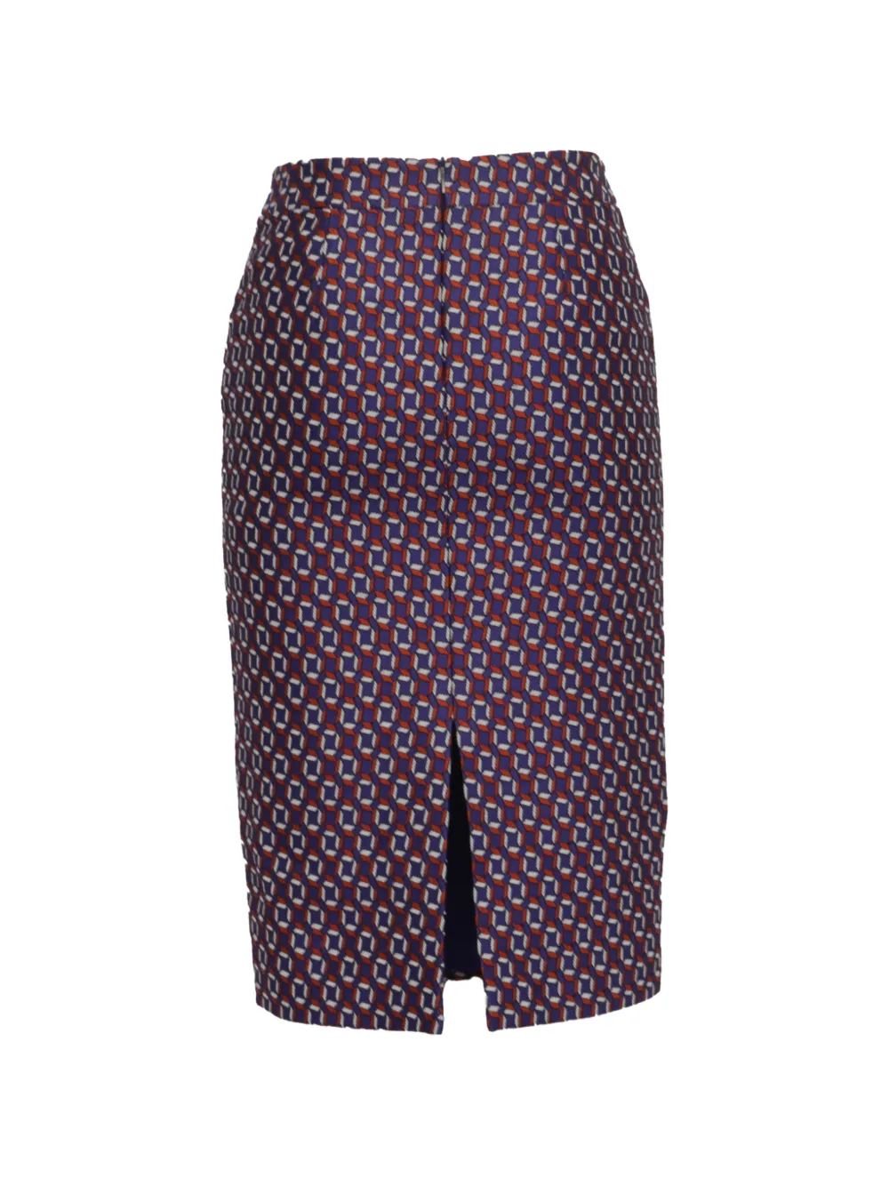 Pre-owned Hugo Boss Patterned Pencil Skirt In Purple