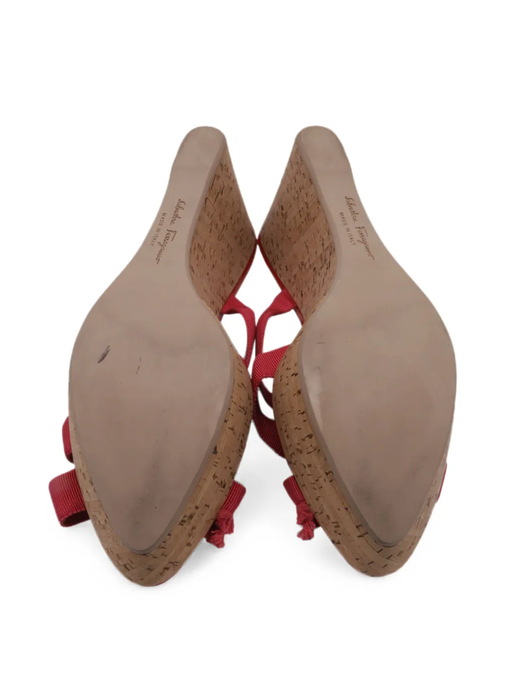 Pre-owned Ferragamo Criss-cross Ribbon Sandals In Pink