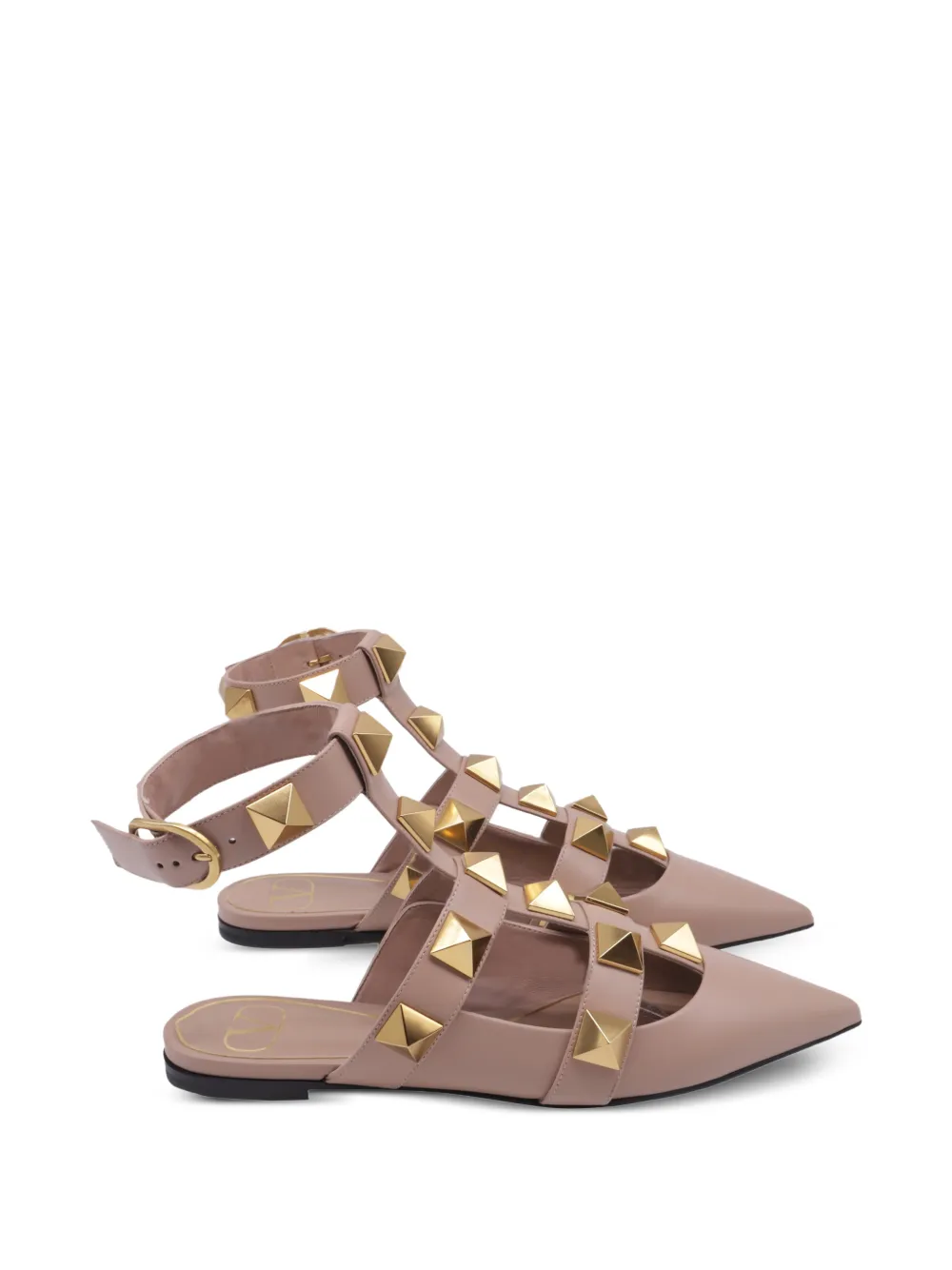Valentino Garavani Pre-Owned Roman Stud ballet flats - Nude