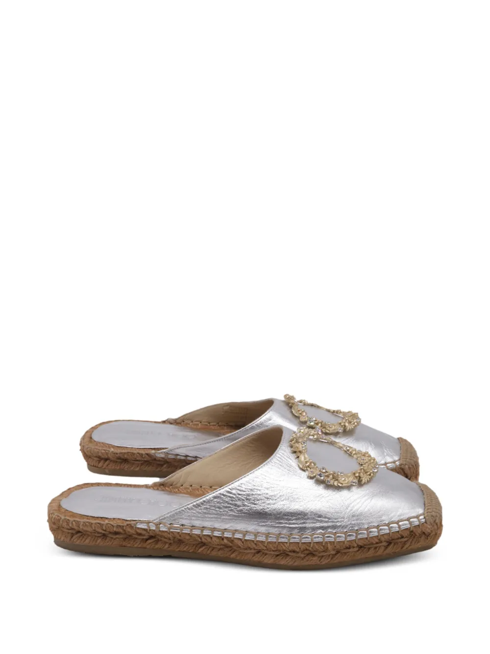 Jimmy Choo Pre-Owned Nadene embellished espadrilles - Silber