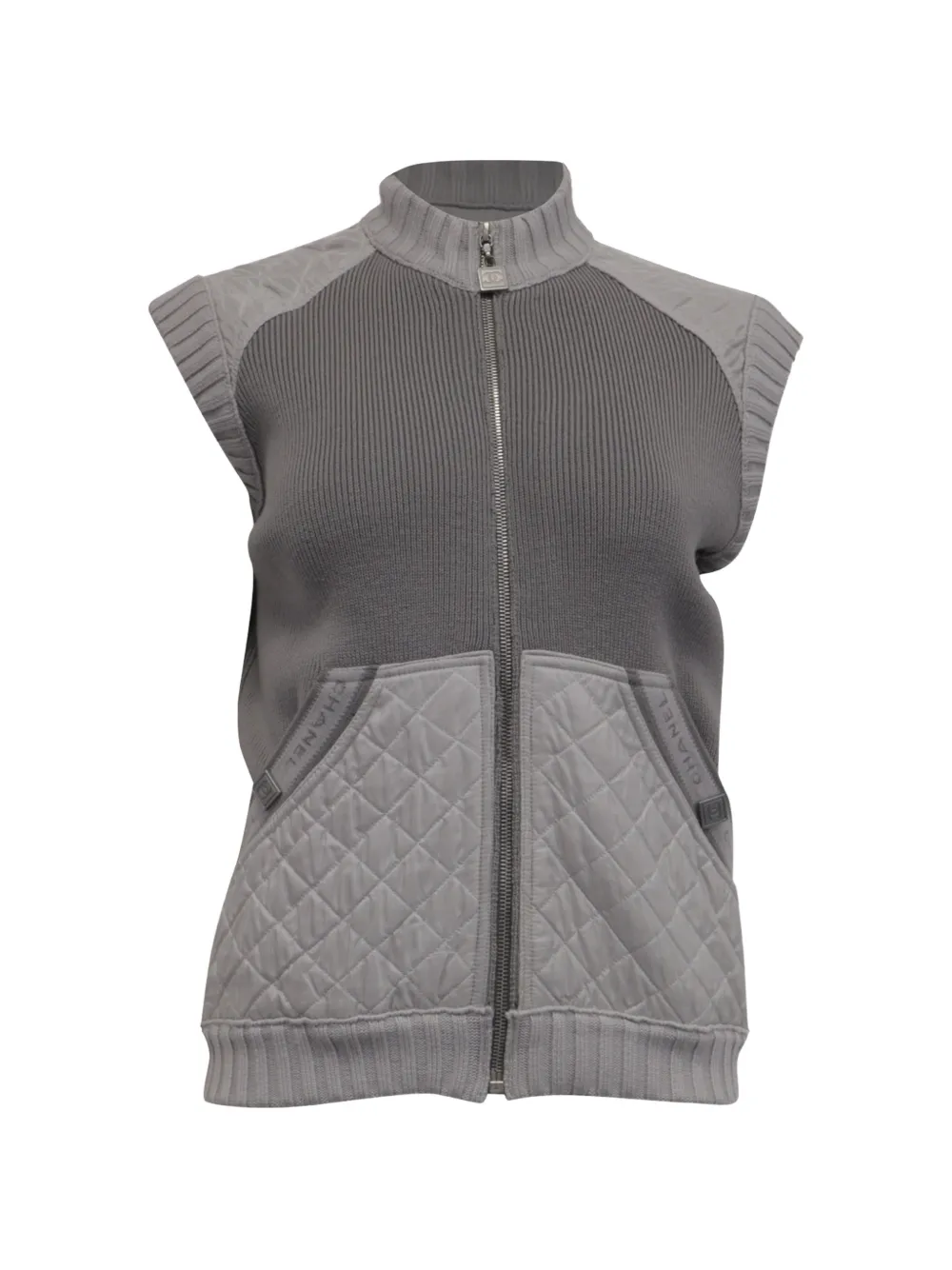 CHANEL Pre-Owned 2000-2020s quilted knit vest - Grigio