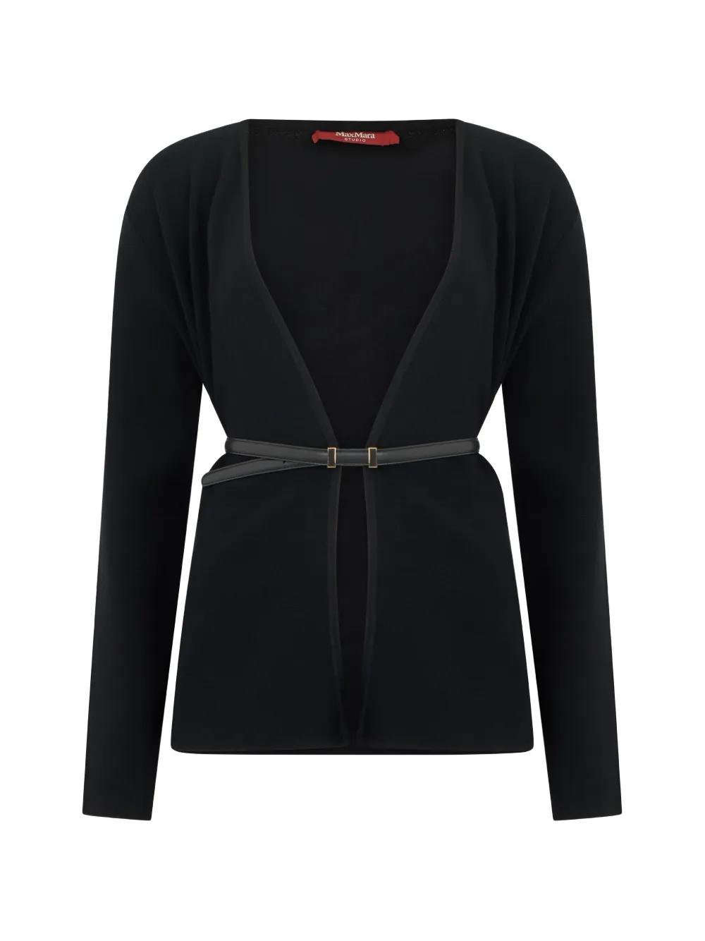 Max Mara belted open-front cardigan - Schwarz