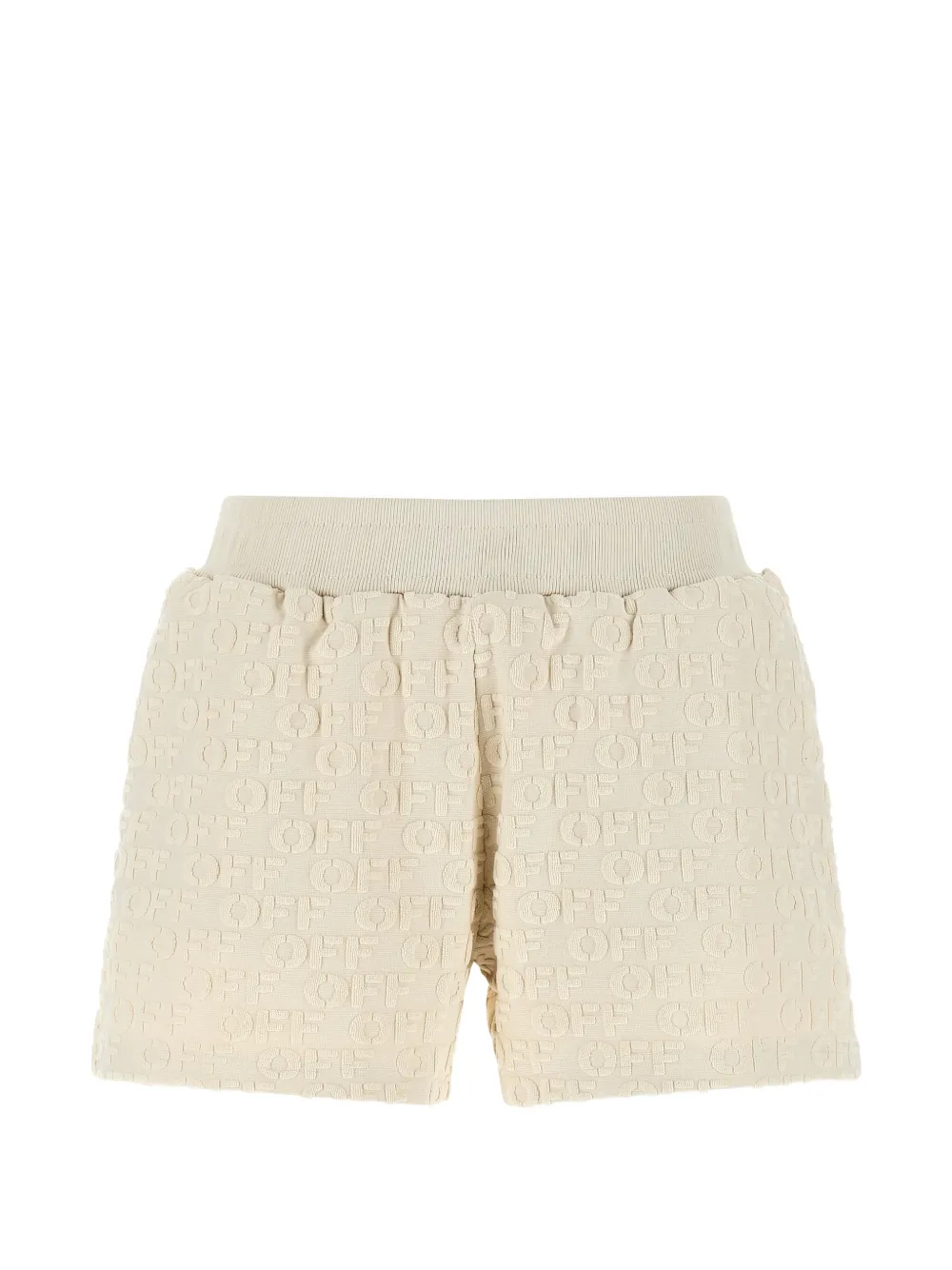 Off-White logo-jacquard terry mini shorts - Toni neutri