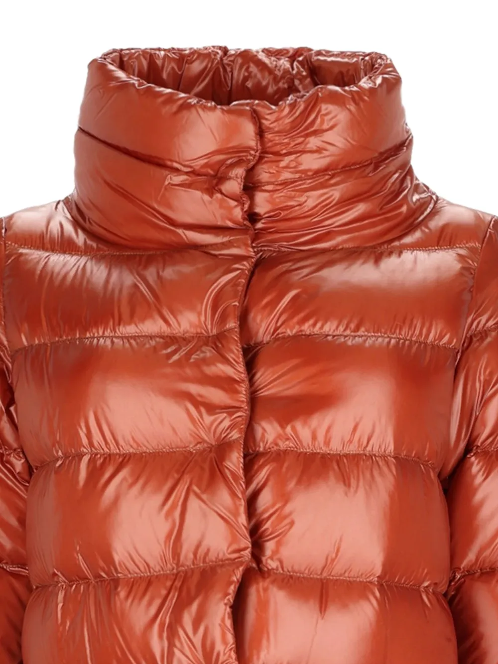 Herno Gewatteerd donsjack met trechterhals Oranje