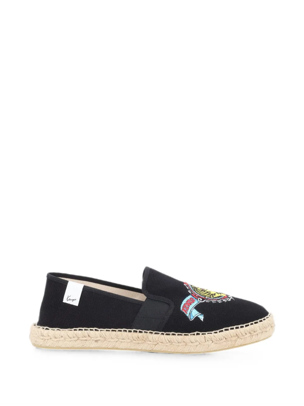 Kenzo logo-embroidered espadrilles Zwart