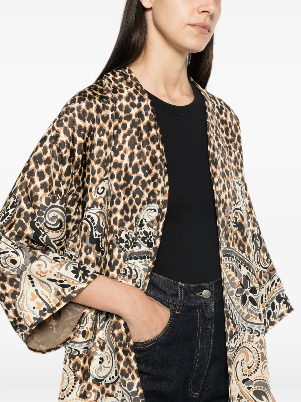 ETRO leopard-print Paisley jacket Bruin