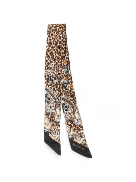 ETRO mascada con estampado de leopardo y motivo de cachemira
