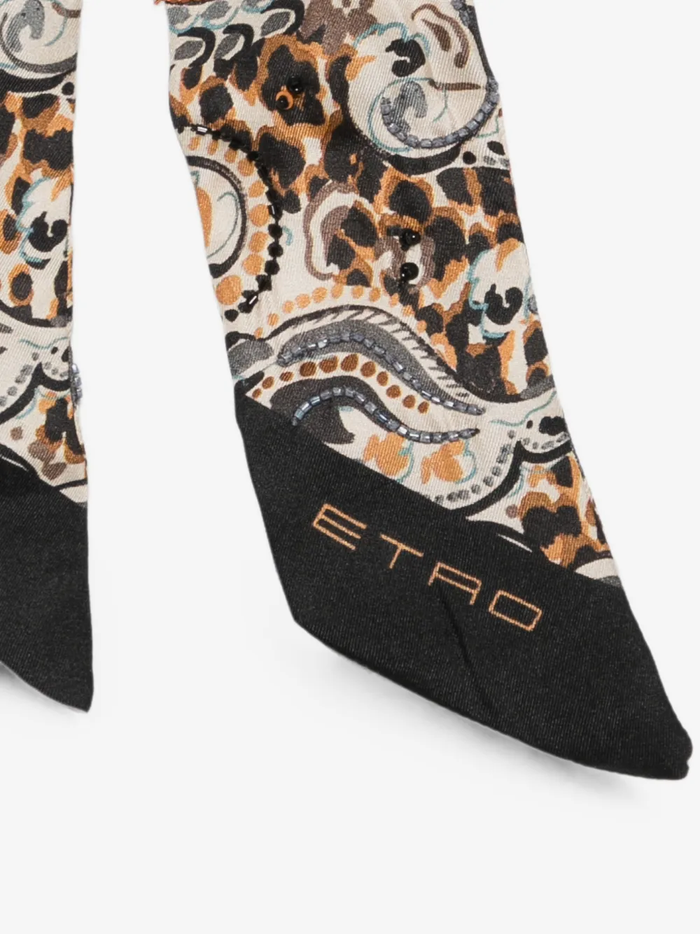 Paisley leopard-print silk scarf — Image 3