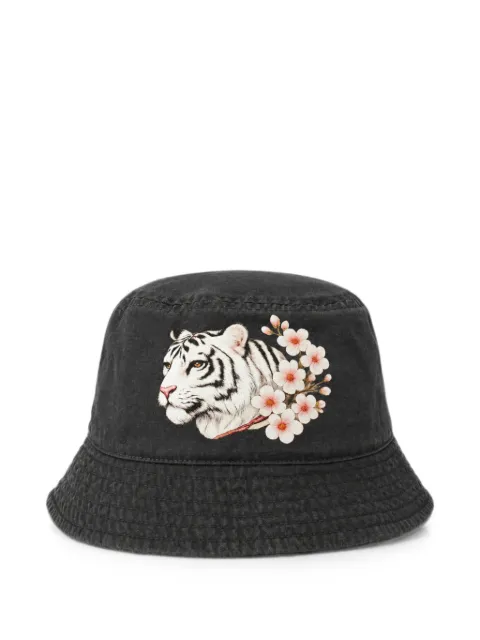 Melt tiger-print floral-print bucket hat
