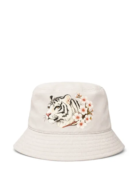 Melt tiger-print floral-print bucket hat