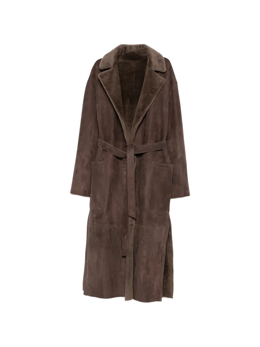 Manzoni 24 belted pocket coat - Braun