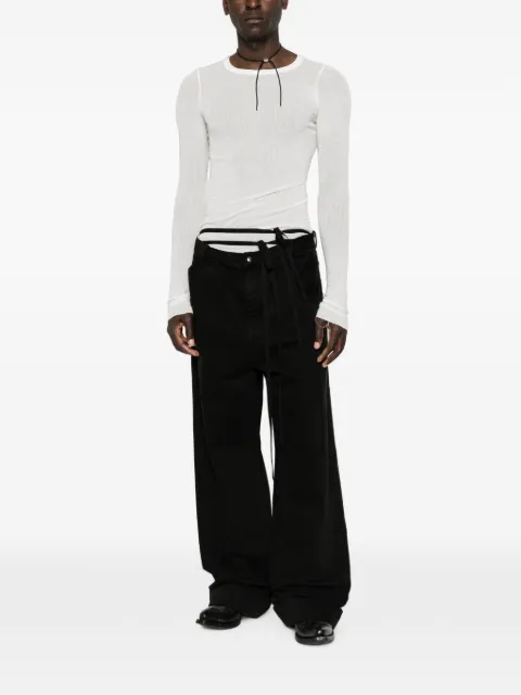 Ann Demeulemeester tie-fastening wide-leg trousers