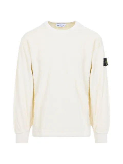 Stone Island sudadera de canalé con parche del logo
